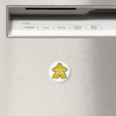 面白フレーズ グランジ 黄色 ミープル ボードゲーム好き マグネット (インサイチュ (食洗機))