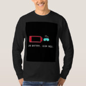 面白プログラマ 低バッテリー 高コード ロングスリーブ Tシャツ (正面)