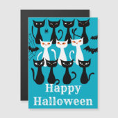 面白不気味いハロウィン猫の磁気カード (正面/裏面)