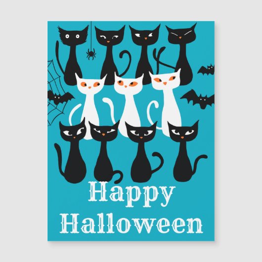 面白不気味いハロウィン猫の磁気カード (正面)