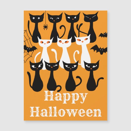 面白不気味いハロウィン猫の磁気カード (正面)