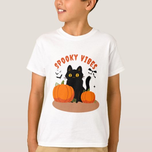 面白不気味いハロウィーンの子供のためのビーブ Tシャツ (正面)