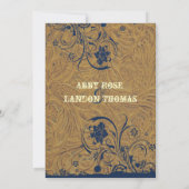 革およびレースの結婚式招待状 招待状 (裏面)