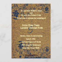 革およびレースの結婚式招待状 招待状