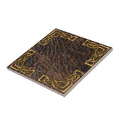 革および金ゴールドのケルト人のタイル タイル (側面)