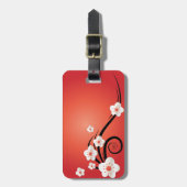 革が付いているパーソナライズな桜の荷物のラベル ラゲッジタグ (正面縦)