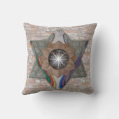 革とスエードの「ダビデの星」 クッション (裏面)