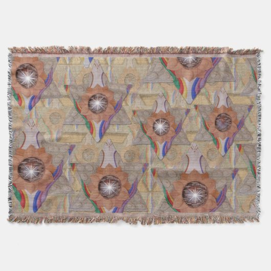 革とスエードの「ダビデの星」 スローブランケット (正面)