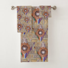 革とスエードの「ダビデの星」 バスタオルセット