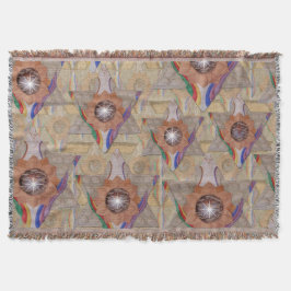 革とスエードブランケットの'Star of David' スローブランケット