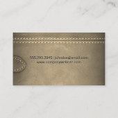 革とストラップの背景 名刺 (裏面)