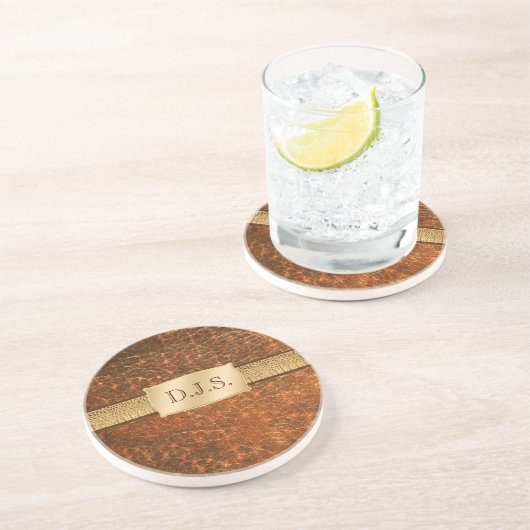 革とフェイク蛇煙砂岩コースター コースター (側面)