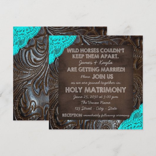 革とレース結婚ズ 招待状 (正面/裏面)