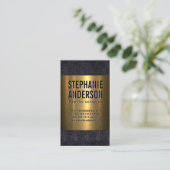 革と金ゴールドメタリック 名刺 (スタンド正面)