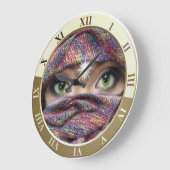 革にイルカの時間 ラージ壁時計 (傾斜)