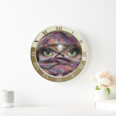 革にイルカの時間 ラージ壁時計 (ホーム)