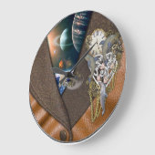 革にイルカの時間 ラージ壁時計 (傾斜)