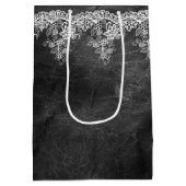 革に結婚白のレース ミディアムペーパーバッグ (裏面)