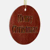 革のようなクリスマスレッド セラミックオーナメント (右)