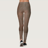 革のように見えるレギング、茶色。 レギンス (裏面)