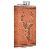 革のエンボスは頭を垂れる フラスク (右)