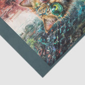 革のジャケットとゴーグルに入ったサイバパンク野良猫 薄葉紙 (詳細)