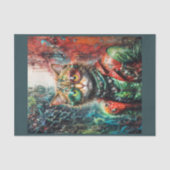 革のジャケットとゴーグルに入ったサイバパンク野良猫 薄葉紙 (正面)