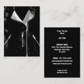 革のジャケットのぽっちゃりした白い名刺の黒 名刺 (正面/裏面)
