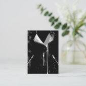 革のジャケットのぽっちゃりした白い名刺の黒 名刺 (スタンド正面)