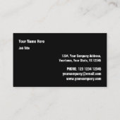 革のジャケットのオレンジ黒い側面の文字 名刺 (裏面)