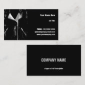 革のジャケットの横の白い名刺 名刺 (正面/裏面)