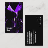 革のジャケットの紫色の黒い側面の文字 名刺 (正面/裏面)