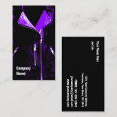 革のジャケットの紫色の黒い側面の文字 名刺 (正面/裏面)