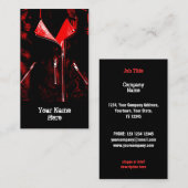 革のジャケットの赤い名刺の黒のポートレート 名刺 (正面/裏面)