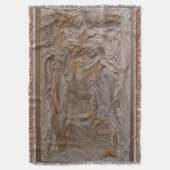 革のテクスチャーに織り投げ毛布! スローブランケット (正面縦)