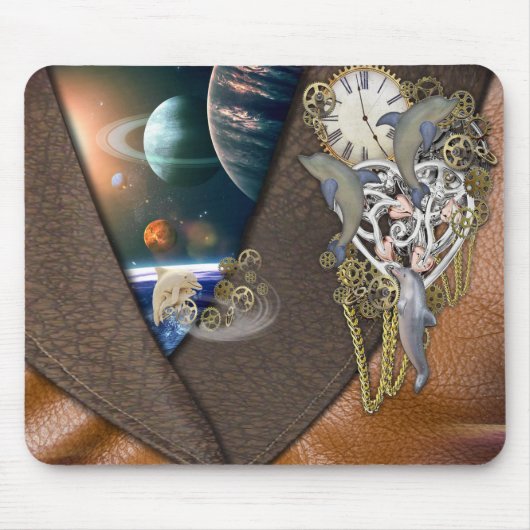 革のドルフィンタイム マウスパッド (正面)