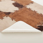 革のパッチワークテクスチャの背景を閉じます。 シェルパブランケット (3/4)