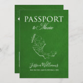 革のメキシコパスポート Save the Date 招待状 (正面/裏面)