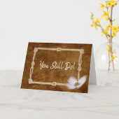 革の上にロープの写真フレーム カード (黄色い花)