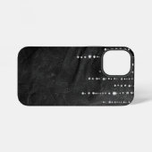 革の上のダイヤモンドドリップ iPhoneケース (裏面横)