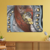 革の上の時間の車輪 キャンバスプリント (インサイチュ (リビング))