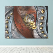 革の上の時間の車輪 キャンバスプリント (インサイチュ (ウッドフロア))