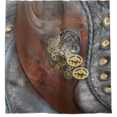 革の上の時間の車輪 シャワーカーテン (正面)