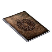 革の円形のケルト結び目模様 ノートブック (右側)