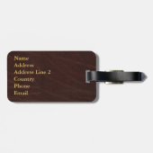 革の原稿のローラのパーソナライズで渦巻形のな金ゴールド ラゲッジタグ (裏面横)