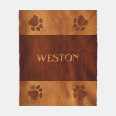 革の外観を手と名前 – 革ではな実在い。 フリースブランケット (正面)