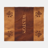 革の外観を手と名前 – 革ではな実在い。 フリースブランケット (正面(横))