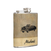 革の外観ヴィンテージ上品な古い車パーソナライズされた フラスク (右)