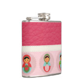 革の美しくロシアのなネスティング人形 フラスク (右)