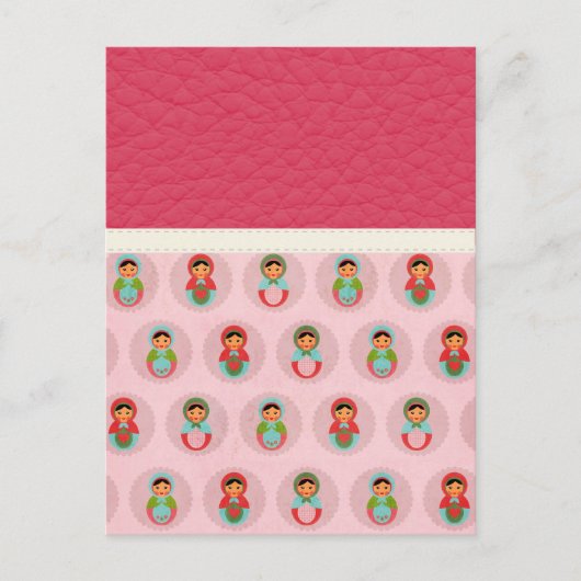 革の美しくロシアのなネスティング人形 ポストカード (正面)